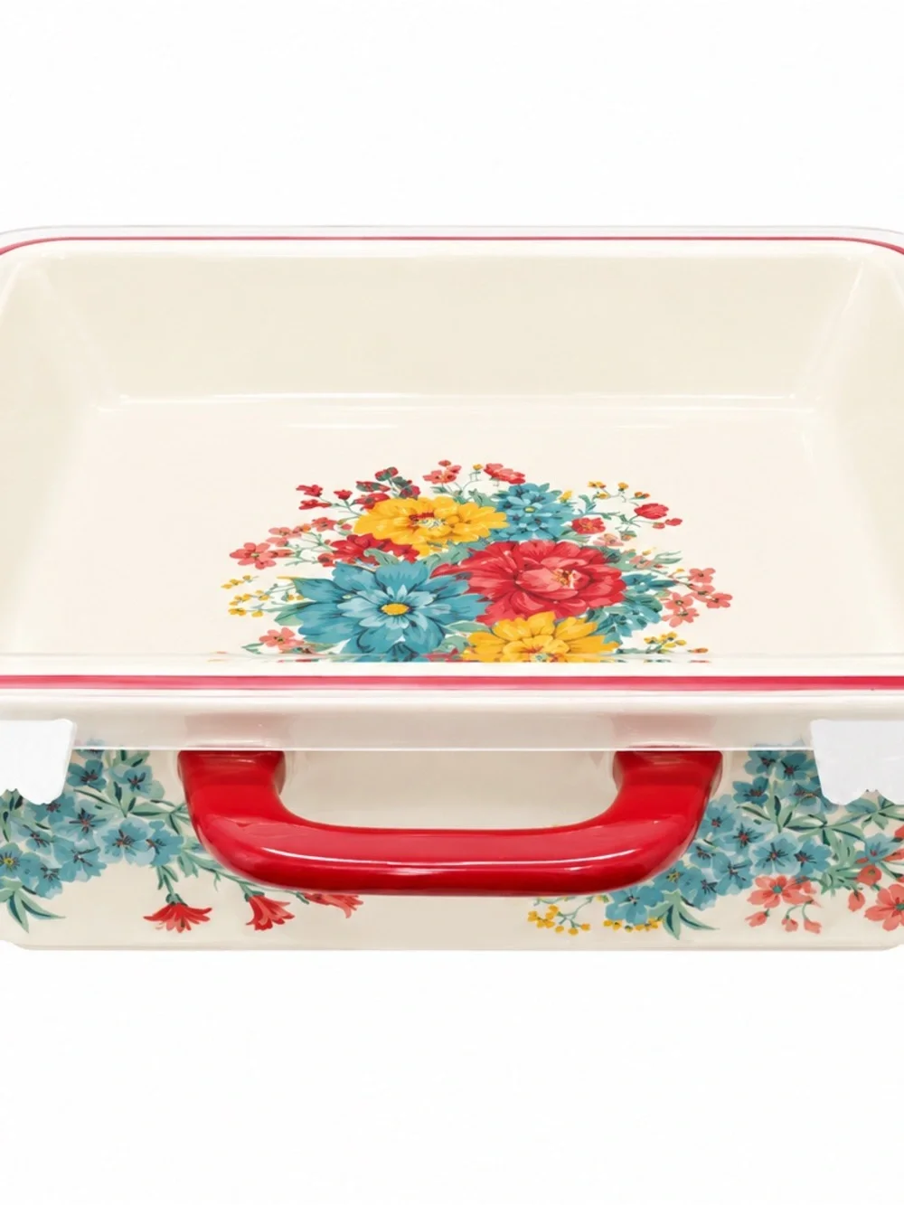 The Pioneer Woman Fancy Flourish Rectangular Baker w Lid 15 x 10 Unused Floral